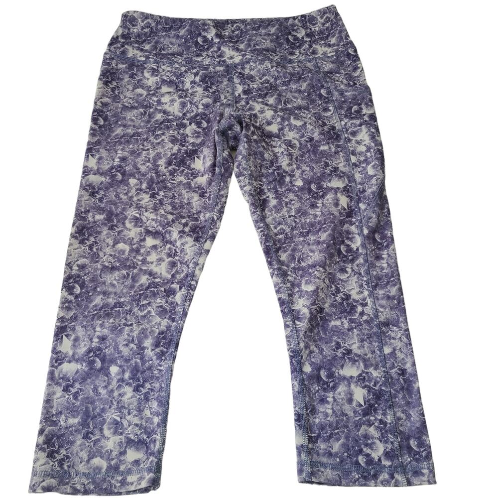 Glyder lavender water print capri leggings athletic wear Small